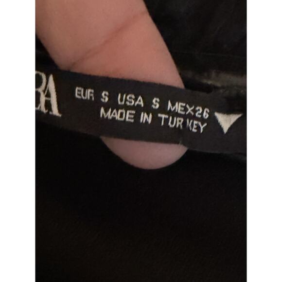 Zara Dress Small Black One Shoulder Organza Ruffle Whimsigoth Cocktail Party NEW - Picture 9 of 13